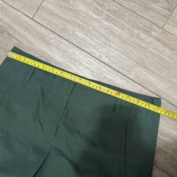 Theory Button Fly Women's Green High Rise Capri Pants Trousers Cotton Size 4 - Picture 7 of 13